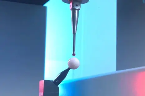 It shows the Probing System Qualification of CMM